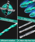Heavy Duty Masonry Drill Bit Set With Ten Durable Carbide Tips For Cracking Concrete Brick And Tile Like A Pro Precision ground four-edged alloy cutter head.