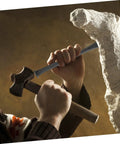 Heavy Duty Mason Chisel And Drawknife Wielding Kickass Carbon Steel For Rock Solid Brickwork And Sweet Wood Carving with hammering action.