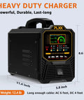 Kick Your Dead Battery Back In Gear With This Heavy Duty 12V 24V Smart Charger 0 To 15 Amps Automatic Trickle Maintainer Auto Shutoff For Agm Gel Deep Cycle Batteries with display and handle.