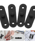 4 Pack Heavy Duty Concealed Stainless Steel Pivot Door Hinges for Interior Doors and Windows, black design displayed.