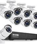 1080p H.265 Plus Security Camera System For Home With AI Human And Vehicle Detection, 8 Channel CCTV DVR Bundle, showing cameras and DVR