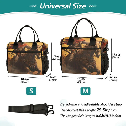 Skeleton Cowboy Desert Large Cooler Bag Insulated Lunch Tote Portable Outdoors Leakproof Lunch Box for Women Fits 18 Cans