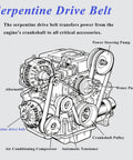 Heavy Duty Auceramic Serpentine Drive Belt Fits Honda CR-V 2.4L and Acura Tsx 2004 2009 engine diagram showing power transfer