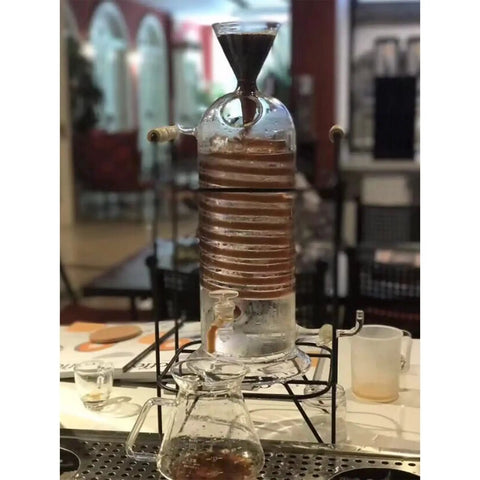 Premium Glass Ice Drip Coffee Maker For Next Level Cold Brew Delivery And Lightning Fast Drink Chilling with 250 ml carafe.