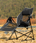 Go Horizon Hammock Chair For Adults Up To 400 Lbs with footrest and headrest on rocky beach
