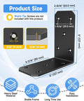Badass Heavy Duty L Brackets 5 Inch Thick Steel Angle Supports Black 4 Pack dimensions with hole sizes for wooden shelves
