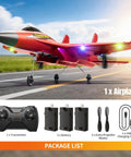 Foam RC Plane For Kids And Adults, Easy To Fly With Gyro Stabilizer, 2.4GHz Remote Control Jet Fighter with accessories