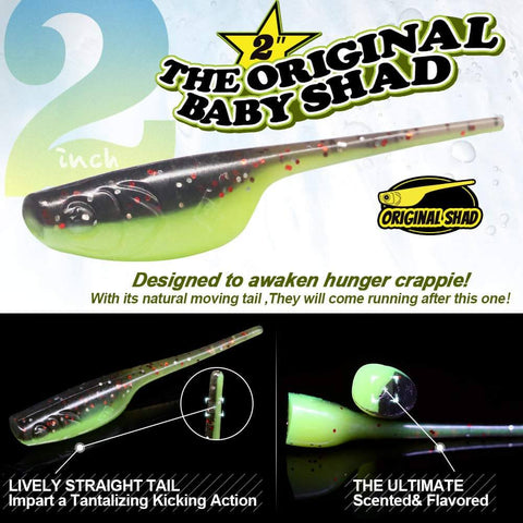 Crappie Fishing Kit With Baby Shad Soft Plastics And Spinner Jig Heads 40 Piece Crappie Panfish Lure Set Includes 30 Two Inch Shads