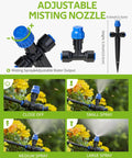 Easy To Use 59-Ft Greenhouse Misting And Drip Irrigation Kit with adjustable nozzle spray settings for varied water output