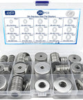 290 Piece Flat Washer Set For Screws Stainless Steel Fender Washers Assortment In M3 To M10 Sizes Must Have Heavy Duty Gear For Auto DIY Projects And Everyday Hardware Fixes, 304 stainless steel washers in organized case