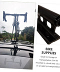 Quick Release Bike Roof Mount For Roof Racks Heavy Duty Iron Construction Stable Fork Carrier That Is Easy To Store And Carry Perfect For Outdoor Use And Travel installed on a car.