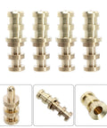 Close-up of four Table Leaf Dowel Aligners With Copper Sleeves 20 Sets Dining Table Connector Pins For Leaf Alignment And Tabletop Fastening Hardware Kit