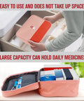 Travel Ready First Aid Bag For Outdoor Adventures Empty Medical Supplies Organizer Kit open showing spacious interior