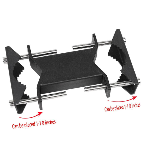 Heavy Duty Double Antenna Mast Clamp Kit With V Jaw Blocks For Mast To Mast Mounts, Deck Or Patio Umbrella Pole To Pole Bracket, Antenna Pipe Clamp For Ham CB TV Flagpole And Outdoor Antenna Setup