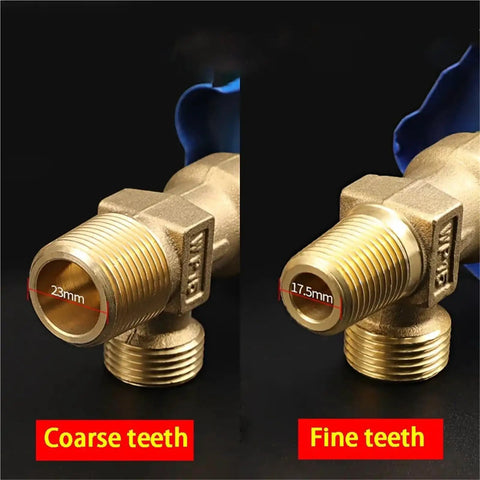 Pure Copper Argon Cylinder Valve Switch For Gas Welding Gear With QF-2 Oxygen Safety Fine Tooth Coarse Tooth Settings National Standard Full Compliance Bottle Cap Included, 23mm and 17.5mm threads