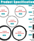 Universal Bicycle Brake Cable And Housing Kit With O Rings And End Caps For Mountain And Road Bikes diagram of components