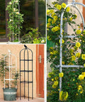 Heavy Duty 6 Ft Garden Trellis For Climbing Plants Built To Last From Rustproof Metal Pipe In White With Weather Resistant Finish
