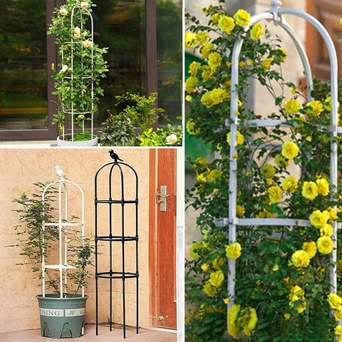 Heavy Duty 6 Ft Garden Trellis For Climbing Plants Built To Last From Rustproof Metal Pipe In White With Weather Resistant Finish