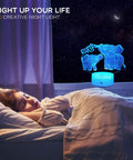 Child sleeping by Elephant 3D Night Light For Kids With 16 Color Changing LED Lights Remote Control And Touch Sensor Cute Elephant Lamp For Bedroom