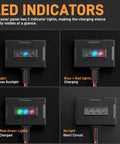 LED indicator panel of 12V 30W Solar Trickle Charger Maintainer with waterproof design and solar panel kit for charging status