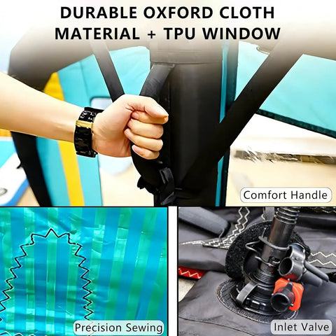 Inflatable Wind Foil Wing For Wingfoiling And Hydrofoil Boards With Handheld Sail And Repair Kit, Oxford fabric, TPU window, 4m 5m 6m sizes.