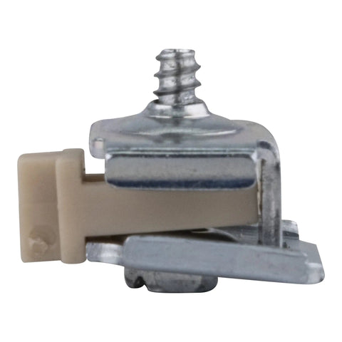 Close-up of Door Stop Kit for Bi Passing Doors Pack of 2 Silver Finish Heavy Duty Door Stops for Double Doors, side view.