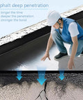 Self Adhesive Ice And Water Shield Roof Underlayment Roll No Sweat Asphalt Shingle Repair Tape Stops Roof Leaks Dead, worker inspecting sealant application.