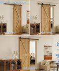 Heavy Duty Sliding Barn Door Hardware Kit 6.6Ft With Solid Steel Rollers And High Strength Flat Tracks for 36-40 Inch Doors