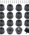16 Pack Rubber Feet With Screws 1 Inch Top Width 0.8 Inch Base 0.5 Inch Height Heavy Duty Non Slip Bumpers Anti Vibration Pads