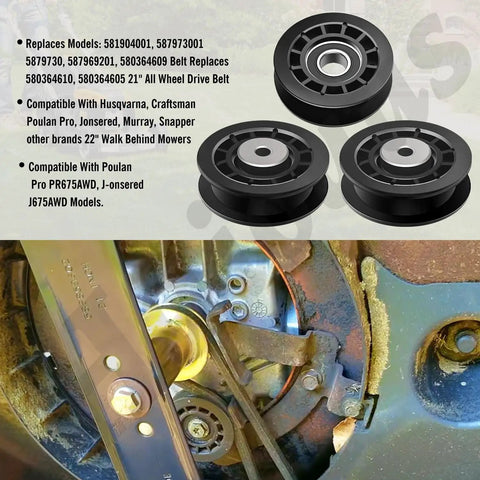 Heavy Duty All Wheel Drive Belt And Pulleys Kit Replacement For L Series Mower Easy Install 587973001 with 21 inch belt