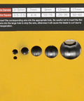 Handy Portable Wire Stripping Tool Crafted From Durable Metal For Reliable Home And Workshop Use showing wire diameter and square size measurements.