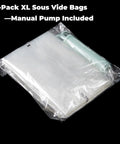 Extra Large 24x32 Inch Sous Vide Turkey Bags, 3 Pack Vacuum Seal Bags for Brining with manual pump, fits 25-35 lbs turkeys