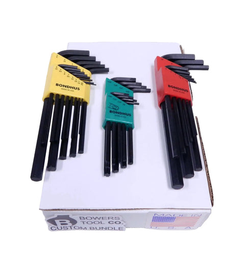 30 Piece Hex And Torx L Wrench Set With SAE And Metric Wrenches, High Torque Steel, 20 Percent Longer Life, Includes 9 Metric Sizes