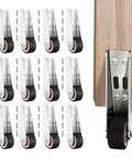 Low Profile Silent Rubber Casters Set For Sagging Door Repair And Furniture, 500 Lbs Capacity, side mount wheels