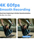 Comparison of video quality at 4K 60fps showing two frames; one with blur and one using Viewer Integrated 3D VR Camera With 24MP Photos And 8K Stills, 4K60 Video, Stereoscopic 3D Instant Display, All In One, Plug And Play, Compatible With VR Headsets AR Glasses And Projectors, Charging Kit Included, without blur.