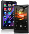 Android MP3 Player With Bluetooth And WiFi 4.5 Inch IPS Touchscreen showing music apps and playing music track