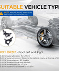 Front Steering Knuckle And Wheel Bearing Hub Assembly Fits Subaru Forester 2009 2014 Impreza 2008 2014 Legacy 2005 2014 Outback 2005 2014 WRX 2012 2014 XV Crosstrek 2013 2014 Front Left And Right Bolt In Direct Replacement suitable vehicle types