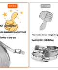 Comparison of DIY Hose Clamps 12 Foot 304 Stainless Steel Metal Strap vs pre-made clamps with thumbs up and down symbols.
