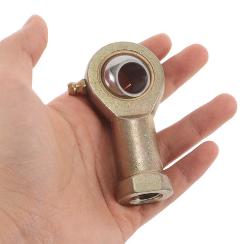 Hand holding a 14 MM Rod End Bearing for 2 Pack Rig Ready Rod End Bearings 14 MM And 9 16 Female Thread Tie Rod Ball Joints With No Wiggle Steering Linkage For Atv Go Kart Hydraulic Cylinder And Track Mods.