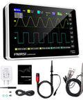 Upgraded 1013D Plus 100X Probe Portable Digital Oscilloscope, Two Channel, 100MHz Bandwidth, shown with accessories