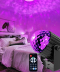 Bedroom lit by 2 Pack UV Black Light Flood Lights With Plug 6W LED Neon Glow For Glow Parties And Halloween Fluorescent Posters Body Paint Aquarium Indoor Use Ideal For UV Body Paint Sessions Fluorescent Decor Bubbles And Balloons