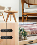 Built Tough Black Stainless Steel Mending Plates With Full Screw Kit Rock Solid Straight Brace Brackets for furniture support