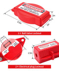 Pro Grade Heavy Duty Lockout Tagout Kit With Safety Padlocks Hasps Ball Valve And Valve Lockouts Steel Cable Lockout Electrical Plug Lockouts Circuit Breaker Lockouts Loto Tags Nylon Ties And Tool Box For Quick Safe Energy Isolation - Ball Valve and Electrical Plug Lockout dimensions
