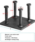 Two Pack Six By Six Inch Steel Concrete Embed Anchor Plate Weld On Square Base Plate Three Eighths Inch Thick With Four Half Inch Diameter Three And One Half Inch Weld Studs Low Carbon Steel Plain Finish For Durable Structural Anchoring
