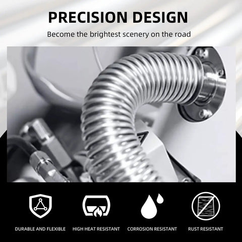 1 Inch Stainless Steel Exhaust Hose 59 Inch Flexible Exhaust Pipe with 2 Hose Clamps for Diesel Heater