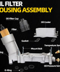 Heavy Duty Aluminum Oil Cooler And Oil Filter Housing Kit With Gaskets And Sensors For 2011 2016 Chrysler 200 300 Charger
