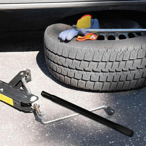 2 Pcs Floor Jack Handle Replacement Hydraulic Pole Lever For 3 Ton Floor Jack With Ergonomic Grip on ground next to car tire