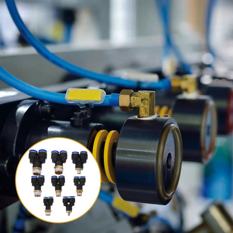 Top Tier 16 Piece Air Hose Connector Fitting Kit Made With Tough Abs And Copper For Fast Push-To-Connect Setup On Any Air Compressor Or Pressure Washer Job, blue hose fittings