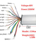 Wiring diagram of Beast Power 48V 1800W Brushless DC Motor Kit controller for go karts and e-bikes
