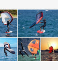 Inflatable Surf Wing And Portable Kite Surfboard With Window Design in various settings, unbreakable foil board use for water sports.